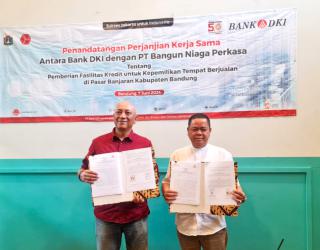 Bank DKI Gandeng PT Bangun Niaga Perkasa, Berikan Fasilitas Kredit Kepemilikan Tempat Berjualan di Pasar Sehat Banjaran