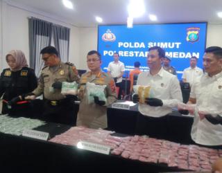 Polrestabes Medan Sita 2 kg Sabu dan 36.860 Butir Ekstasi dari Pengedar di Deli Serdang