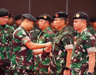 Kasum TNI Pimpin Sertijab Kapuspen TNI, Kapusjarah TNI, Kapusinfolahta TNI dan Kapus RB TNI
