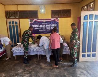Peduli Generasi Penerus, Satgas TMMD Ke-122 Kodim 1704/Mappi Gelar Penyuluhan Posyandu