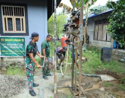 Atasi Krisis Air Bersih, Satgas TMMD Bangun Empat Sumur Bor di Oba Selatan