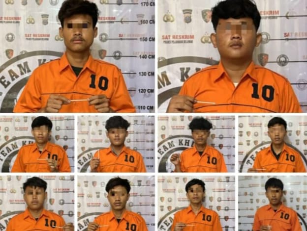 Polres Pelabuhan Belawan Amankan 10 Anggota Genk Motor Sena Marelan