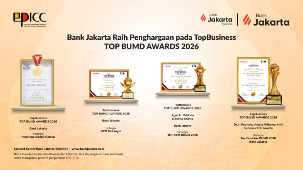 Bank Jakarta Borong Penghargaan TOP BUMD 2026, Ini Strateginya